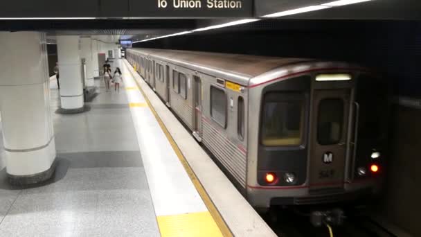 Los Ángeles California Nov 2019 Metro Sistema Transporte Ferroviario Infraestructura — Vídeo de stock