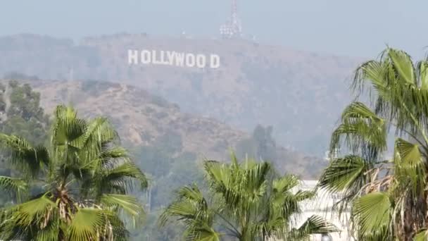 Los Angeles California Eua Nov 2019 Sinal Icônico Hollywood Letras — Vídeo de Stock