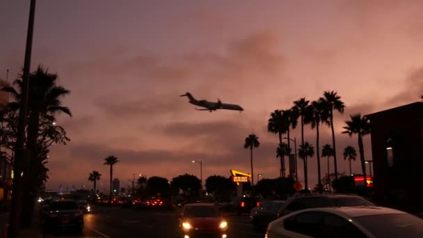 Los Ángeles California Nov 2019 Aterrizaje Aviones Aeropuerto Lax Vuelo — Vídeo de stock