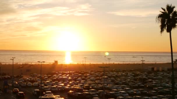 Santa Monica Los Angeles Usa Październik 2019 Plaża Kalifornii Lato — Wideo stockowe