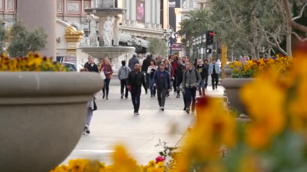 Las Vegas Nevada Usa Dec 2019 Orang Orang Yang Berjalan — Stok Video