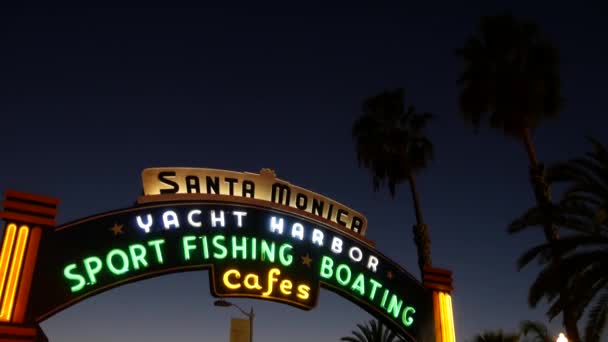 Santa Monica Los Angeles Usa Aralık 2019 Yaz Dönemi Ikonik — Stok video