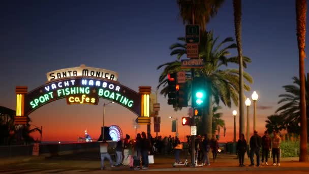 Santa Monica Los Angeles Usa Dec 2019 Summertime Iconic Vintage — 비디오