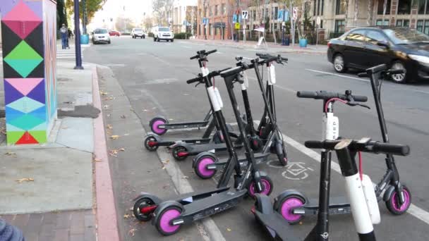 San Diego California Usa Jan 2020 Row Ride Sharing Electric — 图库视频影像