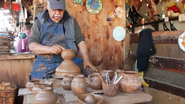 San Diego California Usa Ene 2020 Potter Trabajando Oldtown Mexicano — Vídeo de stock