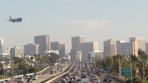 San Diego California Eua Jan 2020 Busy Intercity Autoway Traffic — Vídeo de Stock