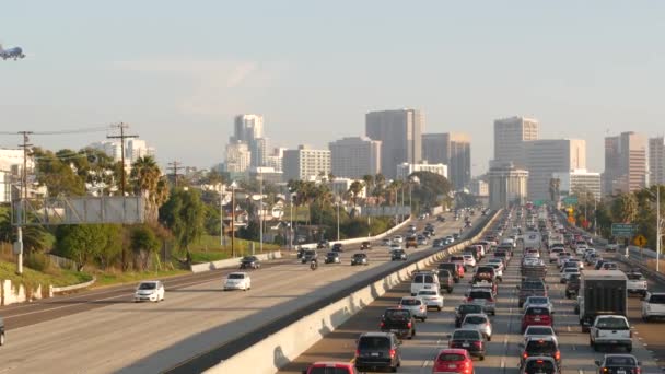 San Diego California Usa Jan 2020 Busy Intercity Freeway Traffic — Stock Video