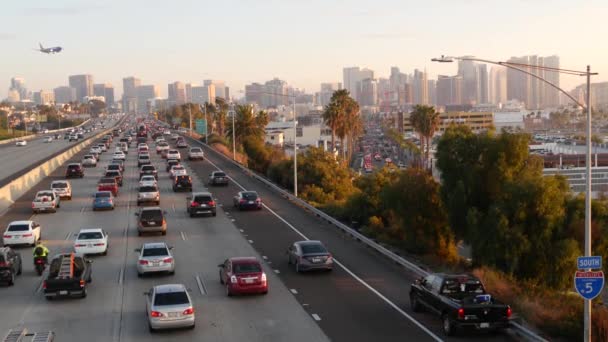 San Diego California Usa Jan 2020 Rušná Meziměstská Dálnice Dopravní — Stock video