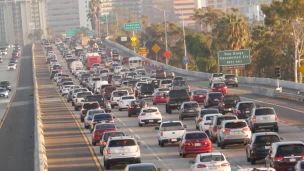 San Diego California Usa Gennaio 2020 Autostrade Interurbane Trafficate Ingorgo — Video Stock