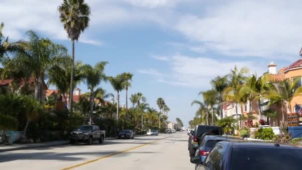 Oceanside California Usa Gen 2020 Tipica Strada Suburbana Diverse Case — Video Stock