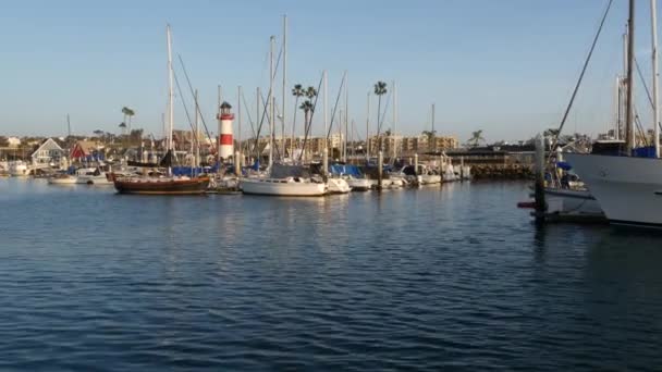 Oceanside California Ene 2020 Pueblo Pescador Frente Mar Yates Veleros — Vídeos de Stock