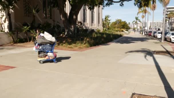 San Diego California Eua Jan 2020 Coisas Moradores Rua Desabrigados — Vídeo de Stock