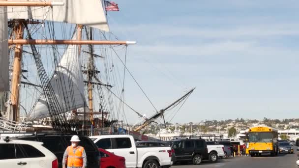 San Diego Californie États Unis Jan 2020 Bus Scolaire Jaune — Video