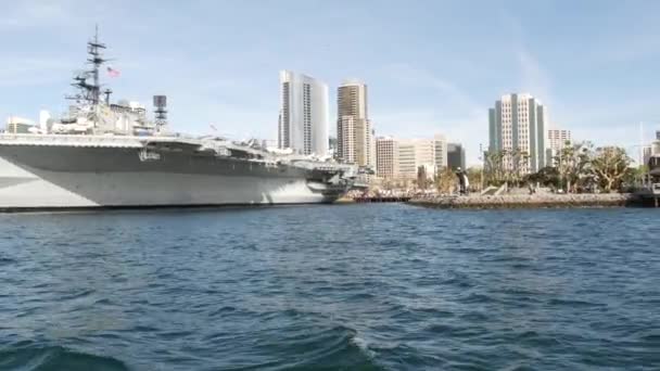 San Diego Kalifornien Usa Jan 2020 Uss Midway Militärflugzeugträger Historisches — Stockvideo