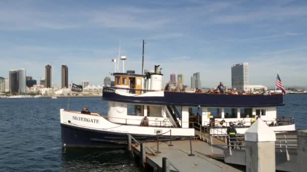 San Diego California Ηπα Ιαν 2020 Ασημί Πορθμείο Επιβατηγό Πλοίο — Αρχείο Βίντεο