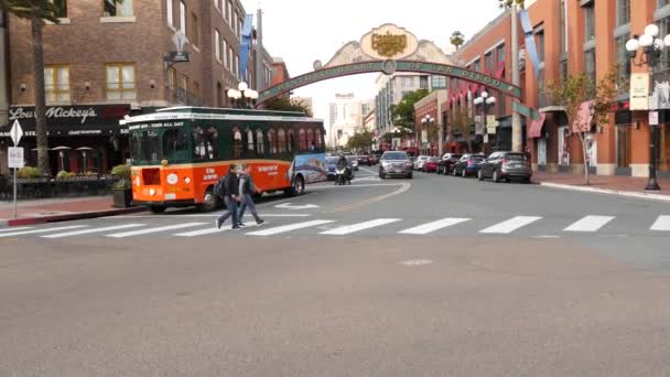 San Diego California Usa Ene 2020 Señal Arco Entrada Histórica — Vídeos de Stock