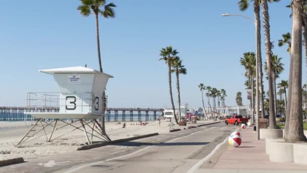 Oceanside California Usa Feb 2020 Πεζοπορία Παραλιακός Περίπατος Κοντά Στην — Αρχείο Βίντεο