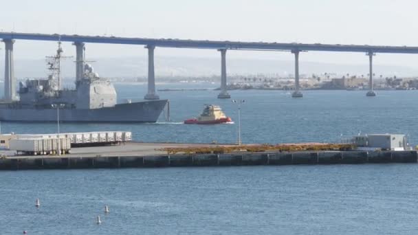 San Diego California Usa Feb 2020 Uss Chosin 함대의 항구에서 — 비디오