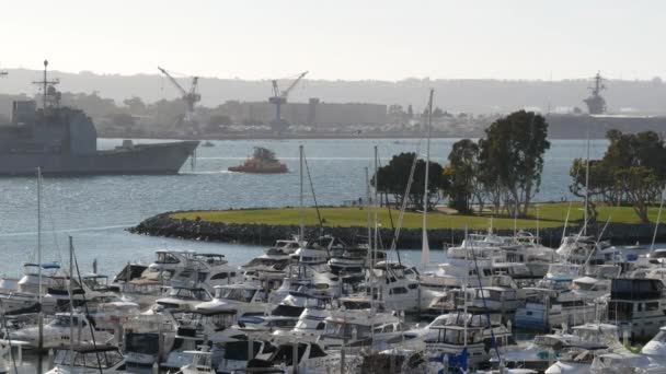 San Diego California Usa Feb 2020 Uss Chosin 함대의 항구에서 — 비디오