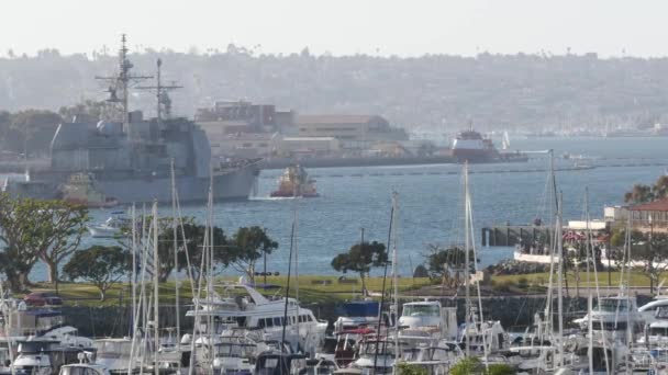 San Diego California Usa Feb 2020 Uss Chosin 함대의 항구에서 — 비디오