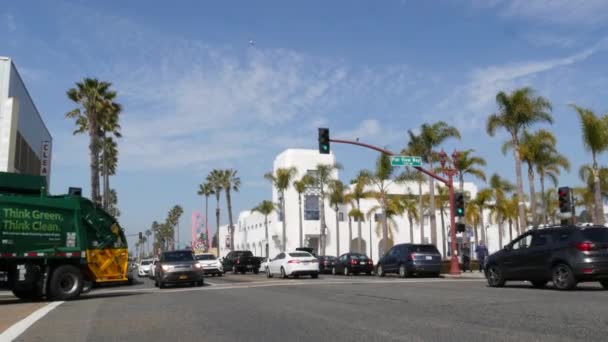 Oceanside Californië Feb 2020 Authentiek Sterrentheater Aan Pacific Coast Highway — Stockvideo