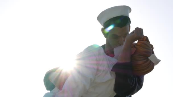 San Diego California Usa Feb 2020 Unconditional Surrender Statue Uss — 비디오