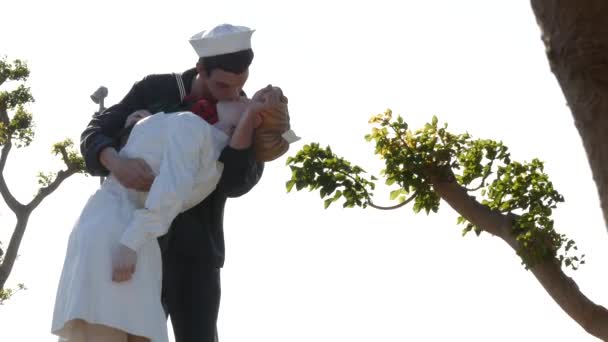 San Diego California Usa Feb 2020 Unconditional Surrender Statue Uss — 비디오