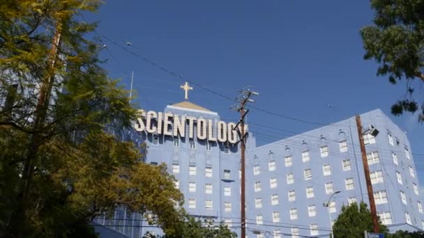 Los Angeles Kaliforniya Abd Şubat 2020 Scientology Kilisesi Dış Görünüş — Stok video