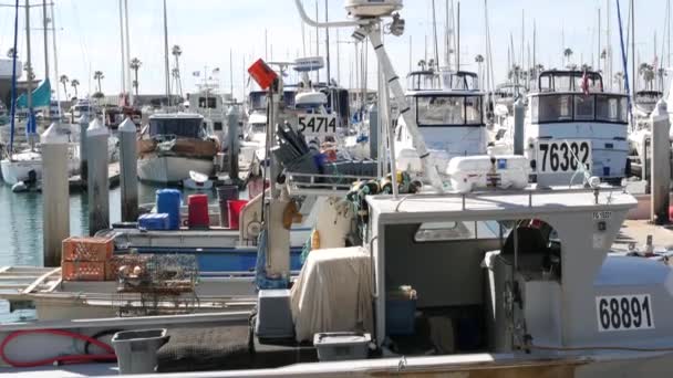 Oceanside Californië Feb 2020 Havendorp Met Vissersboten Jachten Jachthaven Aan — Stockvideo