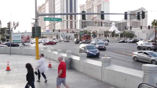 Las Vegas Nevada Usa Mar 2020 Strip Boulevard Med Lyxigt — Stockvideo