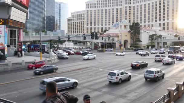 Las Vegas Nevada Verenigde Staten Mar 2020 Strip Boulevard Met — Stockvideo