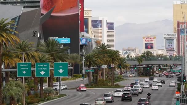 Las Vegas Nevada Usa Mar 2020 Strip Boulevard Med Lyxigt — Stockvideo
