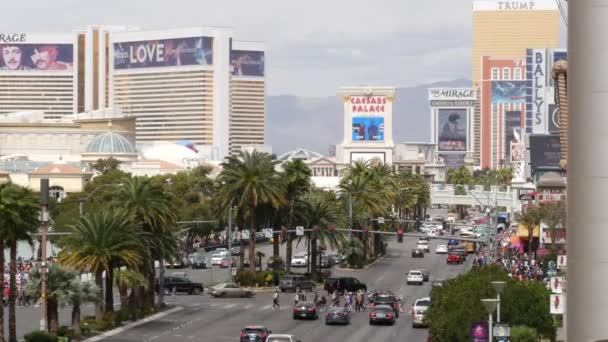 Las Vegas Nevada Usa Mar 2020 Strip Boulevard Luxury Casino — 图库视频影像