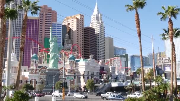Las Vegas Nevada Usa Mar 2020 Strip Boulevard Luxury Casino — Stock Video