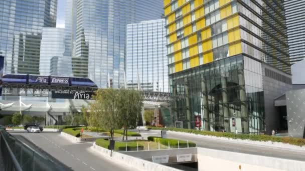 Las Vegas Nevada Usa Mar 2020 Futuristic Citycenter Casino Complex — Vídeo de stock