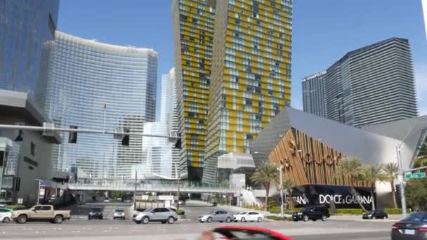 Las Vegas Nevada Usa Mar 2020 Futuristiska Citycenter Kasinon Sin — Stockvideo