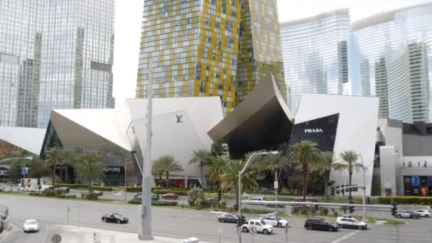 Las Vegas Nevada Usa Mar 2020 Futuristische Citycenter Casinos Sündenstadt — Stockvideo