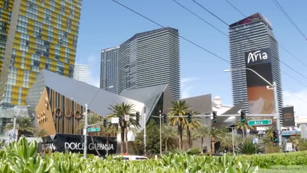 Las Vegas Nevada Usa Mar 2020 Futuristiska Citycenter Kasinon Sin — Stockvideo