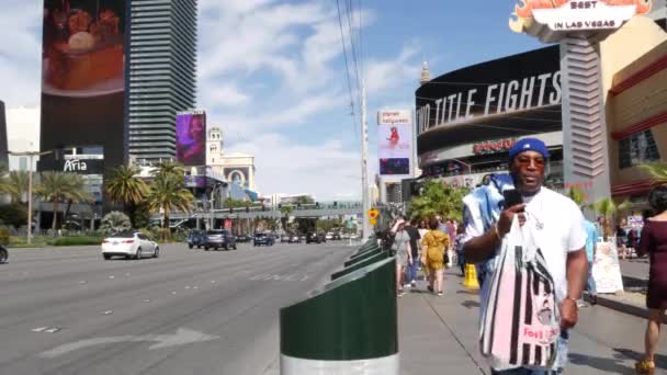 Las Vegas Nevada Usa Mar 2020 People Pedestrian Walkway Multicultural — Stock Video