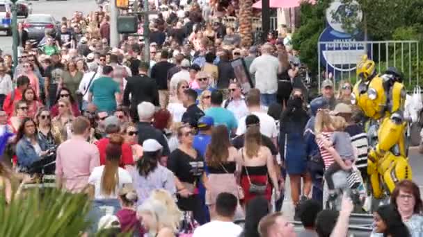 Las Vegas Nevada Usa Mar 2020 Lidé Pěší Stezce Multikulturní — Stock video