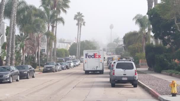 San Diego California Usa Nov 2020 Φορτηγό Ταχυδρομείου Fedex Στο — Αρχείο Βίντεο