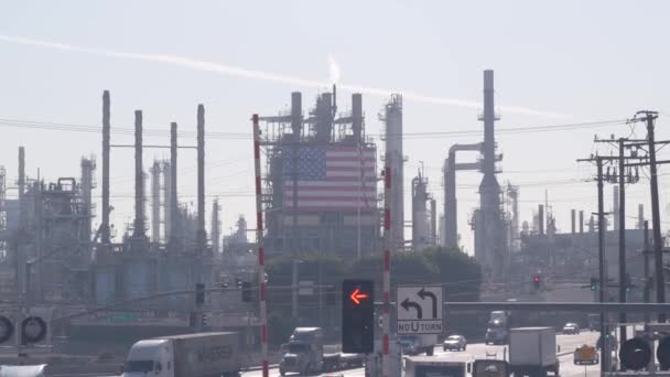 Carson Kalifornien Usa Dezember 2020 Marathon Ölraffinerie Los Angeles Erdöl — Stockvideo