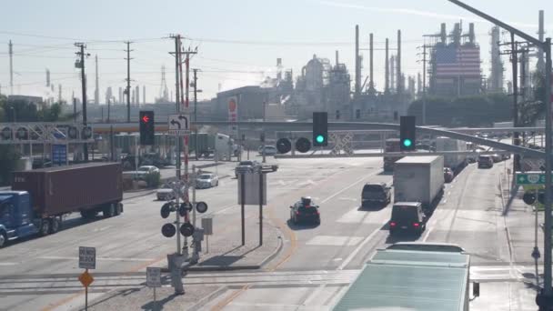 Carson California Usa Dec 2020 Marathon Oil Refinery Los Angeles — Stock Video