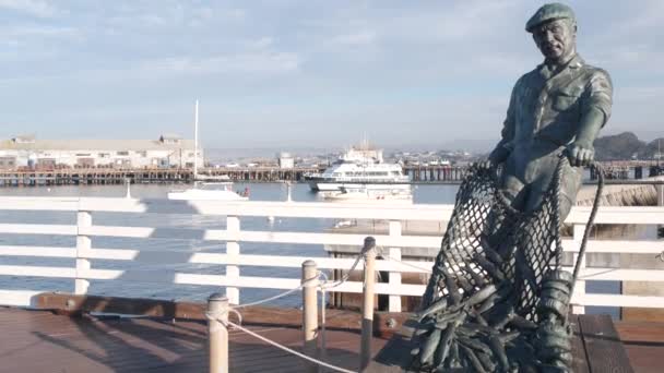 Monterey Καλιφόρνια Ηπα Δεκ 2020 Old Fisherman Wharf Κοντά Cannery — Αρχείο Βίντεο