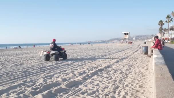 San Diego California Usa Nov 2020 Lifeguard Atv Quad Bike — Stock Video
