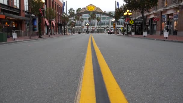 San Diego California Usa Dic 2020 Gaslamp Quarter Storico Segno — Video Stock