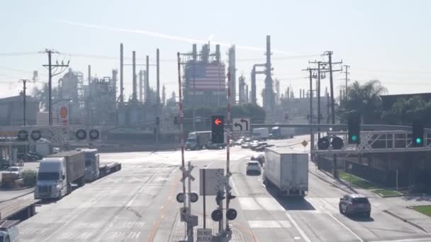 Carson California Estados Unidos Dic 2020 Marathon Oil Refinery Los — Vídeo de stock