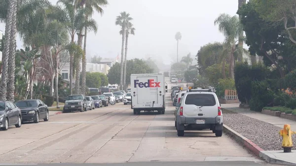 San Diego California Nov 2020 Fedex Camión Correo Calle Ciudad — Foto de Stock