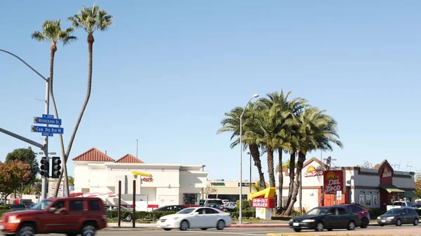 San Diego Califórnia Eua Novembro 2020 Fast Food Restaurants City — Fotografia de Stock