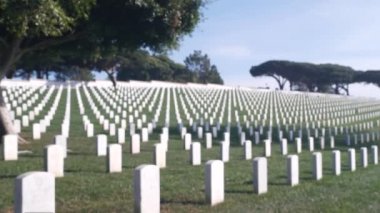 Odaklanmamış mezar taşları, Amerikan askeri mezarlığı, ABD 'deki mezarlık..